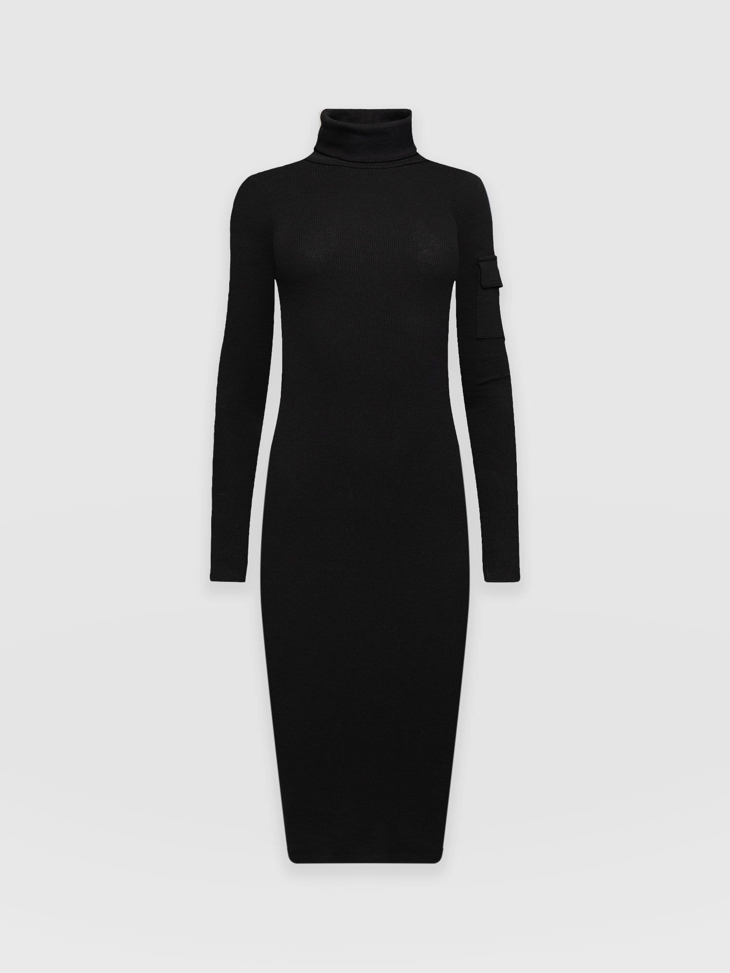 Pocket Turtle Neck Dress Black - Women's Dresses | Saint + Sofia® USA